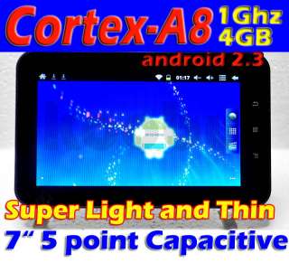 Allwinner A10 Cortex A8 1GHz Android 2.3 Ultrathin 5 point 