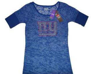 New York Giants NFL Alyssa Milano Touch Womens Jeweled Logo Top Shirt 