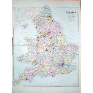  STANFORD MAP 1904 ENGLAND WALES ISLE MAN DOVER WIGHT