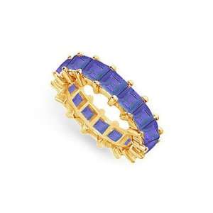   Blue Sapphire Eternity Band  14K Yellow Gold   5.00 CT TGW Jewelry