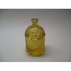  Yellow Glass Bee Hive Honey Pot Hand Made in Pennsylvania 