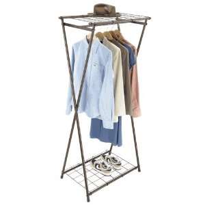  Garment Rack with Top & Bottom Shelf
