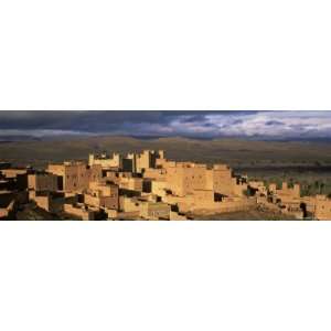 Kasbah Bathed in Storm Light, Nkob, Morocco, North Africa, Africa 