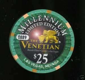 25 Venetian Millennium Las Vegas Casino Chip UNC #889  
