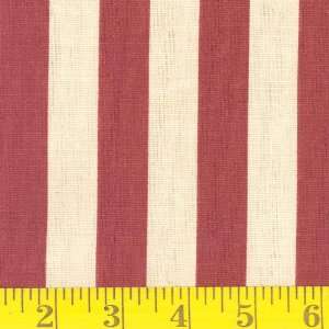 54 Wide Continental Stripe Red/Ivory Fabric By The Yard 