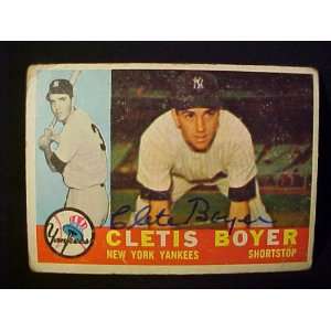  Cletis Boyer New York Yankees #109 1960 Topps Autographed 