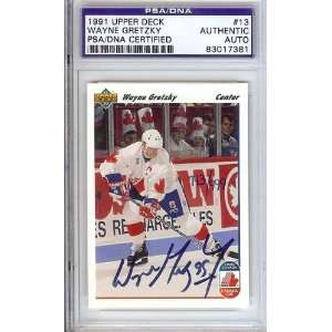  Wayne Gretzky Autographed 1991 Upper Deck Card PSA/DNA 