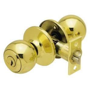Valley Forge Polished Brass Keyed Entry Lockset and Single Cylinder 