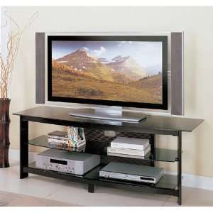  Plasma LCD TV Stand Black Finish Furniture & Decor