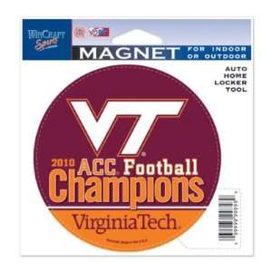  Virginia Tech Hokies 2010 ACC Champions Die Cut Magnet 