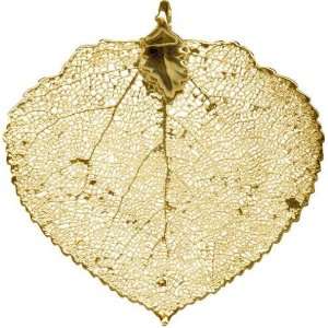  New 24Karat Gold Plated Aspen Leaf Pendant Jewelry