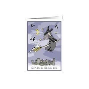  Happy Halloween General Humor   Cats Flying Lesson Card 
