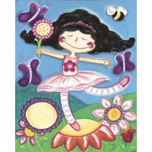 Dancing on Flowers   Black Hair Canvas Reproduction 
