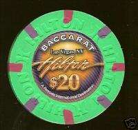 20 Hilton Baccarat Las Vegas Casino Chip Amost Unc  