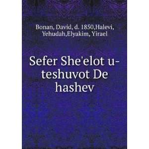   De hashev David, d. 1850,Halevi, Yehudah,Elyakim, Yirael Bonan Books