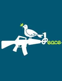 Peace Gun M16 2102ORG American Apparel Funny war TShirt  