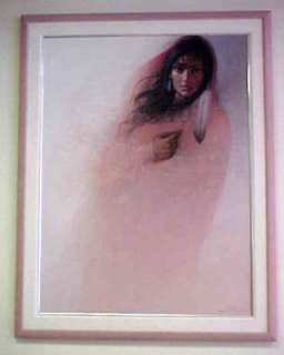Native American Ozz Franca Oil Canvas Pink Navajo Woman  