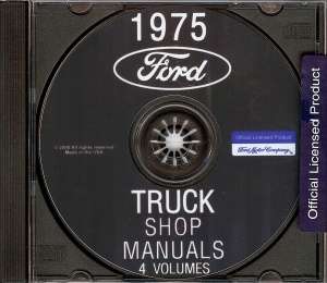FORD 1975 Bronco & F100 thru F350 Truck Shop Manual CD  