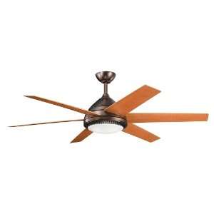 Ceres Collection 56 Oil Brushed Bronze Ceiling Fan with Cherry Blades 