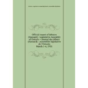  Official report of debates (Hansard)  Legislative 