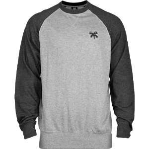  Bones Raglan Crew Neck Sweatshirt [X Large] Heather Grey 