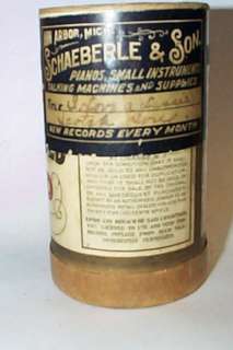 EDISON PHONOGRAPH CYLINDER CONTAINER , NICE DEALER TAG  