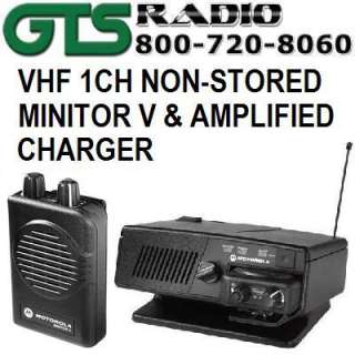MOTOROLA VHF MINITOR V 5 PAGER & AMPLIFIED CHARGER AMP  