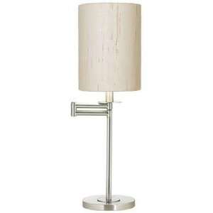   Linen Brushed Nickel Finish Swing Arm Desk Lamp