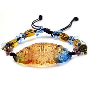  Liuli Chinese Art Glass Pendant Bracelet 