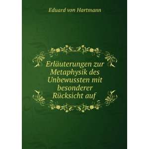   mit besonderer RÃ¼cksicht auf . Eduard von Hartmann Books