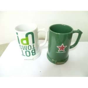  New Couple Green and White Heineken Beer Mug Glasses Logo 