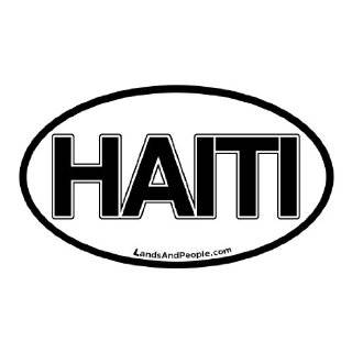 Haiti Black and White Car Bumper Sticker Decal Oval by LandsAndPeople