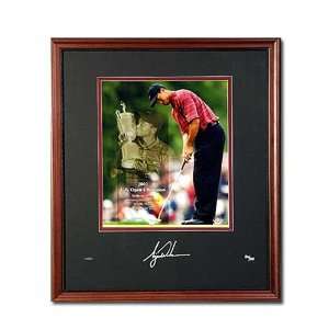  Tiger Woods 02 US Open w/Signed Mat Framed UDA Sports 