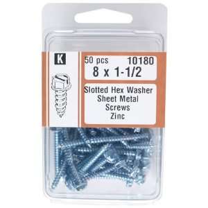  Midwest Hex Washer Sheet Metal Screw, 8 x 1 1/2
