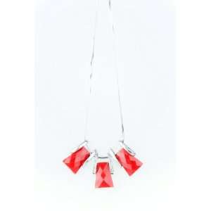  Jupiter Pendant Necklace Silver Red Trapezium Style with 