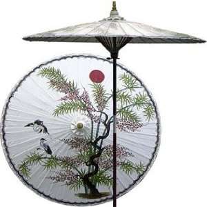  Asian Splendor 7 Foot Patio Umbrella With Base   Lily 