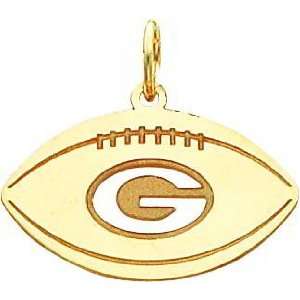  14K Gold NFL Green Bay Packers G Logo Football Charm 