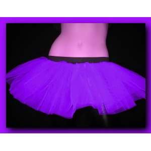 Purple Mini Tutu Skirt Petticoat Punk Gothic Uv Neon Rave Dance Fancy 