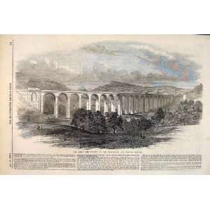  Dee Viaduct Shrewsbury Chester Railway River Print 1848 