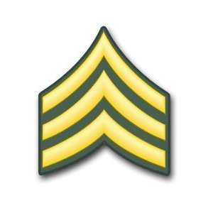 US Army Sergeant E 5 Rank Insignia vinyl transfer decal sticker 3.8 6 