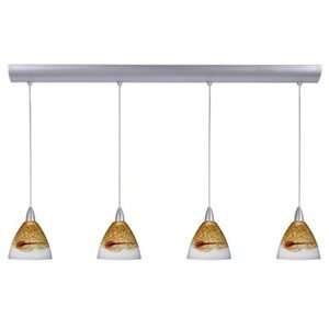   / Modern Four Light Pendant with Java Glass from