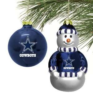  Dallas Cowboys Mini Blown Glass Ornament Set Sports 