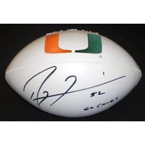  Ray Lewis Autographed Miami Hurricanes UM Football with 