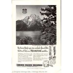  1958 Union Pacific Yellowstone vacation Vintage Ad
