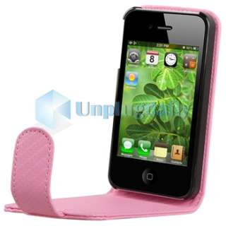Pink Leather CASE Cover+Car+Wall Charger+Cable+PRIVACY FILTER for 