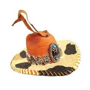    Cow Print Western Cowboy Hat Christmas Ornament