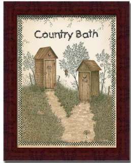 His & Hers Outhouse Bath Room Country Decor Art Framed  