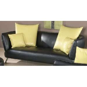  Modern Sofa W/ Accent Yellow Pillows