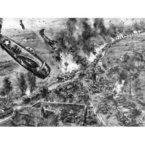  American Aircraft Attacking German Vehicles, Falaise 