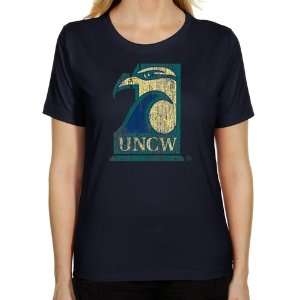UNC Wilmington Seahawks Ladies Distressed Primary Classic Fit T Shirt 